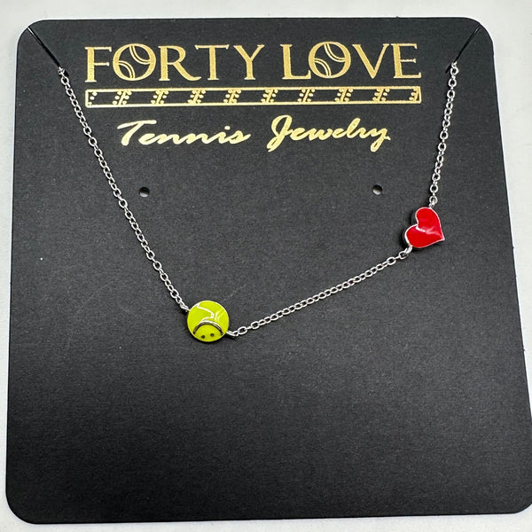 Forty Love Tennis Jewelry Bracelet Silver Tennis ball & Heart