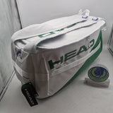 HEAD Pro Player Tennis Duffel Bag Wimbledon Limited edition Large White/ Green Art# 283440 - WHGE Tennis Racket Duffle Bag