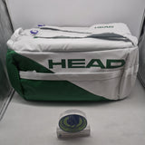 HEAD Pro Player Tennis Duffel Bag Wimbledon Limited edition Large White/ Green Art# 283440 - WHGE Tennis Racket Duffle Bag