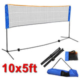 TELOON Instant Setup Portable 10FTX 5FT Badminton Net Set Kids' Volleyball Soccer Tennis Pickleball Net Set W/Steel Frame Stand Freestanding& Carrying Bag Indoor Outdoor Court Bench Driveway Gym Product ID: