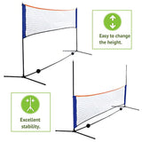 TELOON Instant Setup Portable 10FTX 5FT Badminton Net Set Kids' Volleyball Soccer Tennis Pickleball Net Set W/Steel Frame Stand Freestanding& Carrying Bag Indoor Outdoor Court Bench Driveway Gym Product ID: