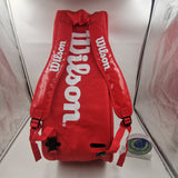 Wilson Super Tour 2 Compartment Large Tennis Bag RH x 9 Pack Red WRZ840809