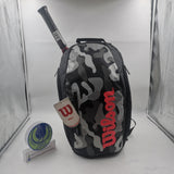 Wilson Super Tour  Camo Tennis Backpack Grey/Black/Red WRZ842896