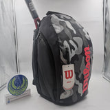 Wilson Super Tour  Camo Tennis Backpack Grey/Black/Red WRZ842896