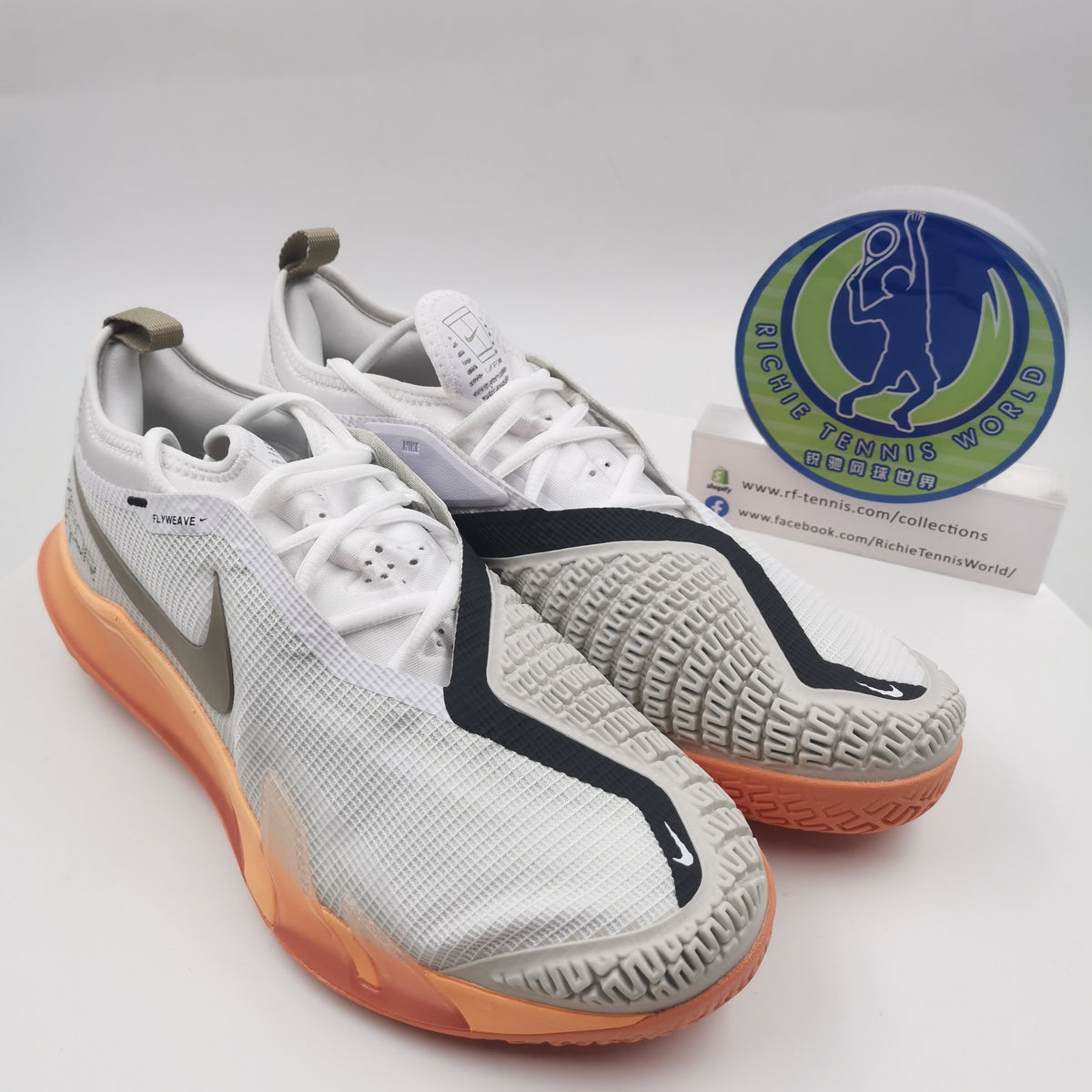Mens Nike React Vapor NXT HC CV0724103 White/ Orange Tennis Shoes