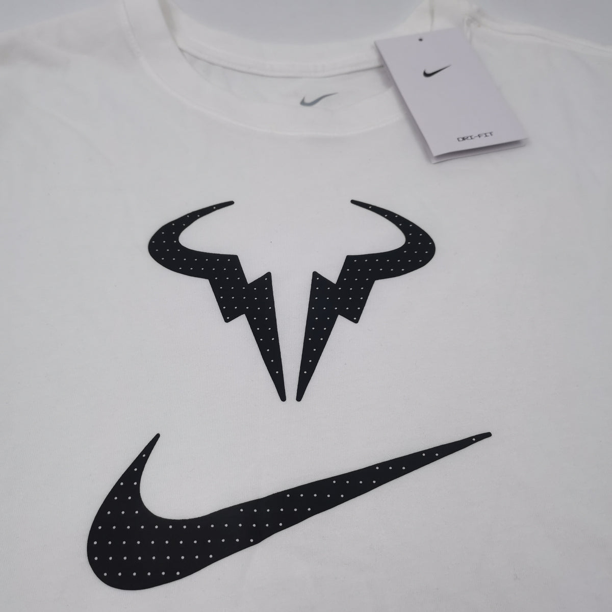The Nike Tee Rafa Nadal Logo Dri-Fit Men's White black T-shirt