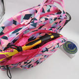 Great Speed Tote Racket Holder for Tennis & Badminton Pink/ Triangle Colors Design