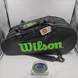 Wilson Super Tour 3 Compartment Tennis Bag RH x 15 Pack Black/Green WR8004101001