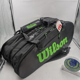 Wilson Super Tour 3 Compartment Tennis Bag RH x 15 Pack Black/Green WR8004101001