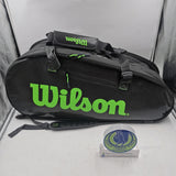 Wilson Super Tour 3 Compartment Tennis Bag RH x 15 Pack Black/Green WR8004101001