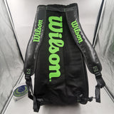 Wilson Super Tour 3 Compartment Tennis Bag RH x 15 Pack Black/Green WR8004101001