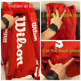 Wilson Super Tour 2 Compartment Large Tennis Bag RH x 9 Pack Red WRZ840809