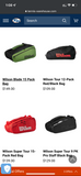 Wilson Super Tour 15 pack Tennis Bag 2021 Red (WR8010301001)
