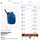 Wilson US OPEN TOUR Backpack Blue/Yellow/White WR8013201001