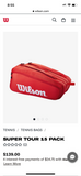 Wilson Super Tour 15 pack Tennis Bag 2021 Red (WR8010301001)