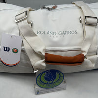 Wilson Roland Garros Super Tour Large Duffel 2024 White/ Clay/ Navy Tennis Bag WR8031001001