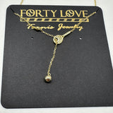 Forty Love Tennis Jewelry Necklace Gold Tennis ball and Racquet