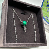 Forty Love Tennis Jewelry Necklace Silver Tennis ball Green and Silver Racquet