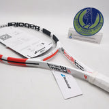 Babolat Pure Strike 100 U Cover White Red Black SKU#175218 300g/ 10.6 Grip#2 98sq. in 16X19 Tennis Racket