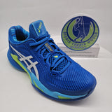 asics Court FF 3 NOVAK Aqua Blue / White/ Neon Green 1041A363 - 400 Tennis Shoes
