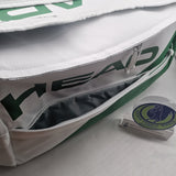 HEAD Pro Player Tennis Duffel Bag Wimbledon Limited edition Large White/ Green Art# 283440 - WHGE Tennis Racket Duffle Bag