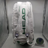 HEAD Pro Player Tennis Duffel Bag Wimbledon Limited edition Large White/ Green Art# 283440 - WHGE Tennis Racket Duffle Bag