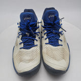 asics Court FF 2 Novak White Blue 1041A089 US8.5/ EUR42/ CM26.5 Tennis Shoes USED