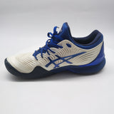 asics Court FF 2 Novak White Blue 1041A089 US8.5/ EUR42/ CM26.5 Tennis Shoes USED