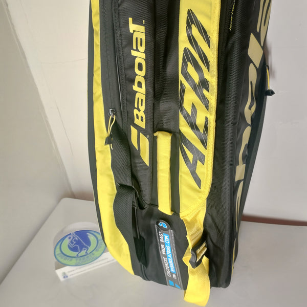 Babolat Pure Aero RHx12 - Bolsa de tenis color gris y aarillo Babolat Pure Aero RHx12 - Bolsa de tenis color gris y aarillo