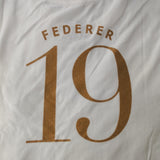 NIKE TEE White/Gold ROGER FEDERER 19 T-shirt Medium