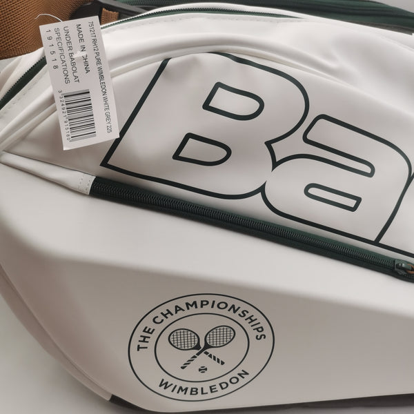 Babolat Pure Wimbledon 12 Pack Tennis Bag - White/Grey