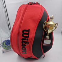 Wilson RF DNA Roger Federer Backpack Tennis/Badminton Racket holder Bag Red/Black WR8005301001