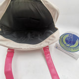 HINDUL Women's Tote Racket Holder Bag for Tennis/Badminton RawWhite/ Pink