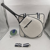 HINDUL Women's Tote Racket Holder Bag for Tennis/Badminton White/ Navy