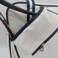 HINDUL Women's Tote Racket Holder Bag for Tennis/Badminton White/ Navy