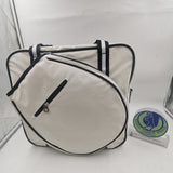 HINDUL Women's Tote Racket Holder Bag for Tennis/Badminton White/ Navy