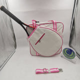 HINDUL Tote Racket Holder Bag for Tennis/Badminton  White/ Light Pink