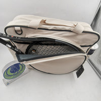 HINDUL Women's Tote Racket Holder Bag for Tennis/Badminton RawWhite/ Black