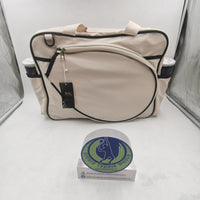 HINDUL Women's Tote Racket Holder Bag for Tennis/Badminton RawWhite/ Black