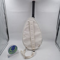 HINDUL Women's Racket Holder Sling Bag for Tennis/Badminton Raw White