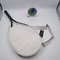 HINDUL Women's Racket Holder Sling Bag for Tennis/Badminton Raw White