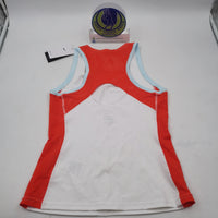 Nike Women's Sando Shirt White Orange DR6796-100 Medium SLIM FIT