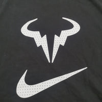The Nike Tee Rafa Nadal Logo Dri-Fit Men's Black White T-shirt DR7724-010 SMALL