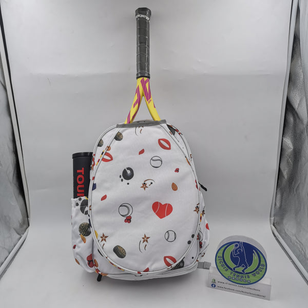 Great Speed Backpack Racket Holder White/ Tennis ball/ Star/ Heart Design Tennis Backpack