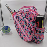Great Speed Tote Racket Holder for Tennis & Badminton Pink/ Triangle Colors Design