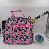 Great Speed Tote Racket Holder for Tennis & Badminton Pink/ Triangle Colors Design