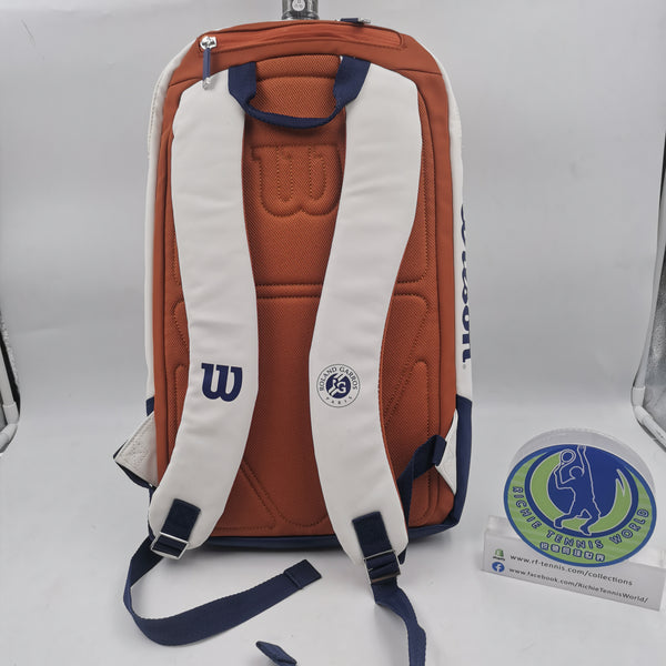 Wilson Premium Roland Garros Backpack Racquet Bag (Oyster Grey/Blue)