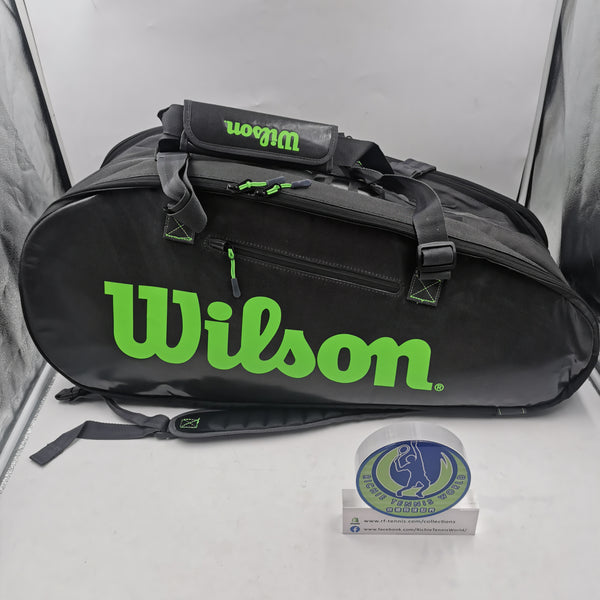 Wilson Super Tour 3 Compartment 15 Pack Racquet Bag (Black/Green)