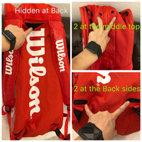 Wilson Super Tour 2 Compartment Large Tennis Bag RH x 9 Pack Red WRZ840809