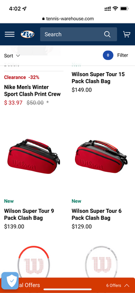 Wilson Tour Molded 15PK Bag Backpack Tennis Racket Red Racket Racquet  WRZ-843315 #Wilson | Tennis bags, Tennis bag, Bag sale